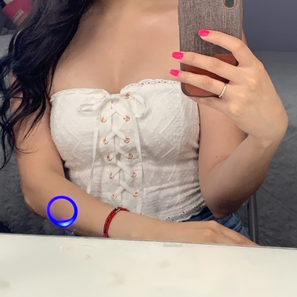 Strapless knit top